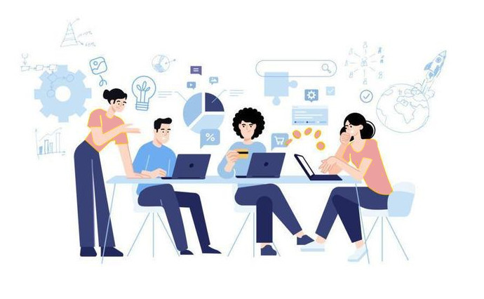 Illustration collaboration en entreprise